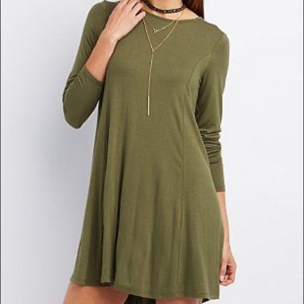 olive green charlotte russe shift dress